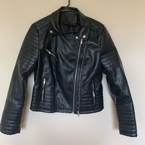 Black vegan leather jacket. Size M.
